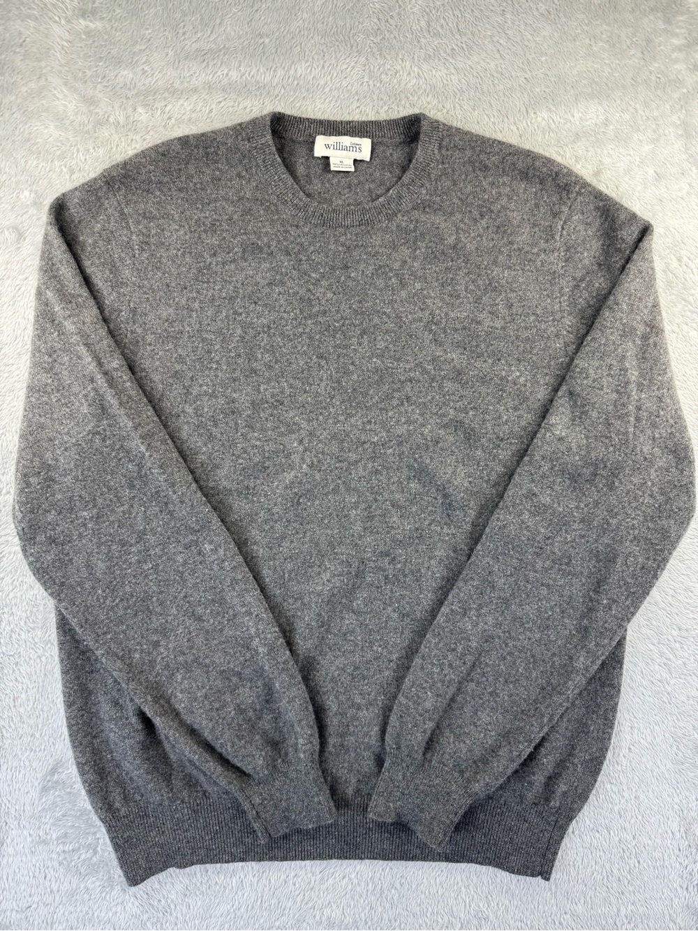 Williams Cashmere Men’s XL Gray 100% Cashmere Crewneck Sweater